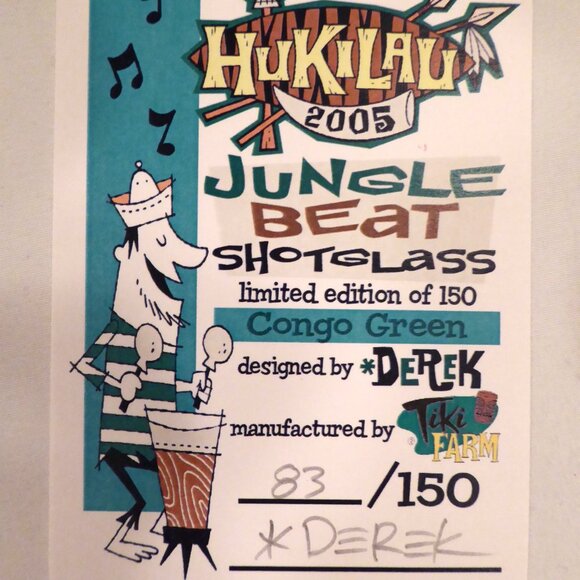 NEW 2005 DEREK YANIGER HUKILAU JUNGLE BEAT CERAMIC TIKI SHOT SET LE #83/150 - Picture 4 of 10
